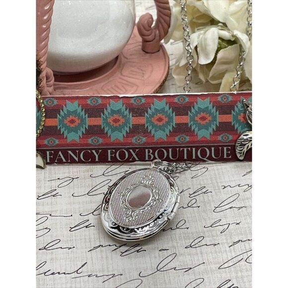 Dainty Cameo Dragonfly Locket Silver Easter Mom Blue White Daughter Gift Wedding - Picture 9 of 12